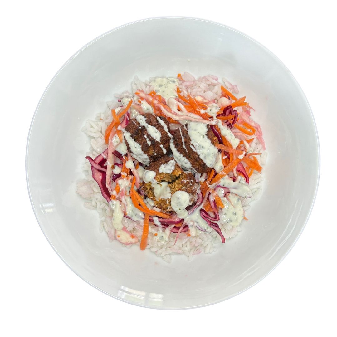 Baked Falafel With Pickled Slaw